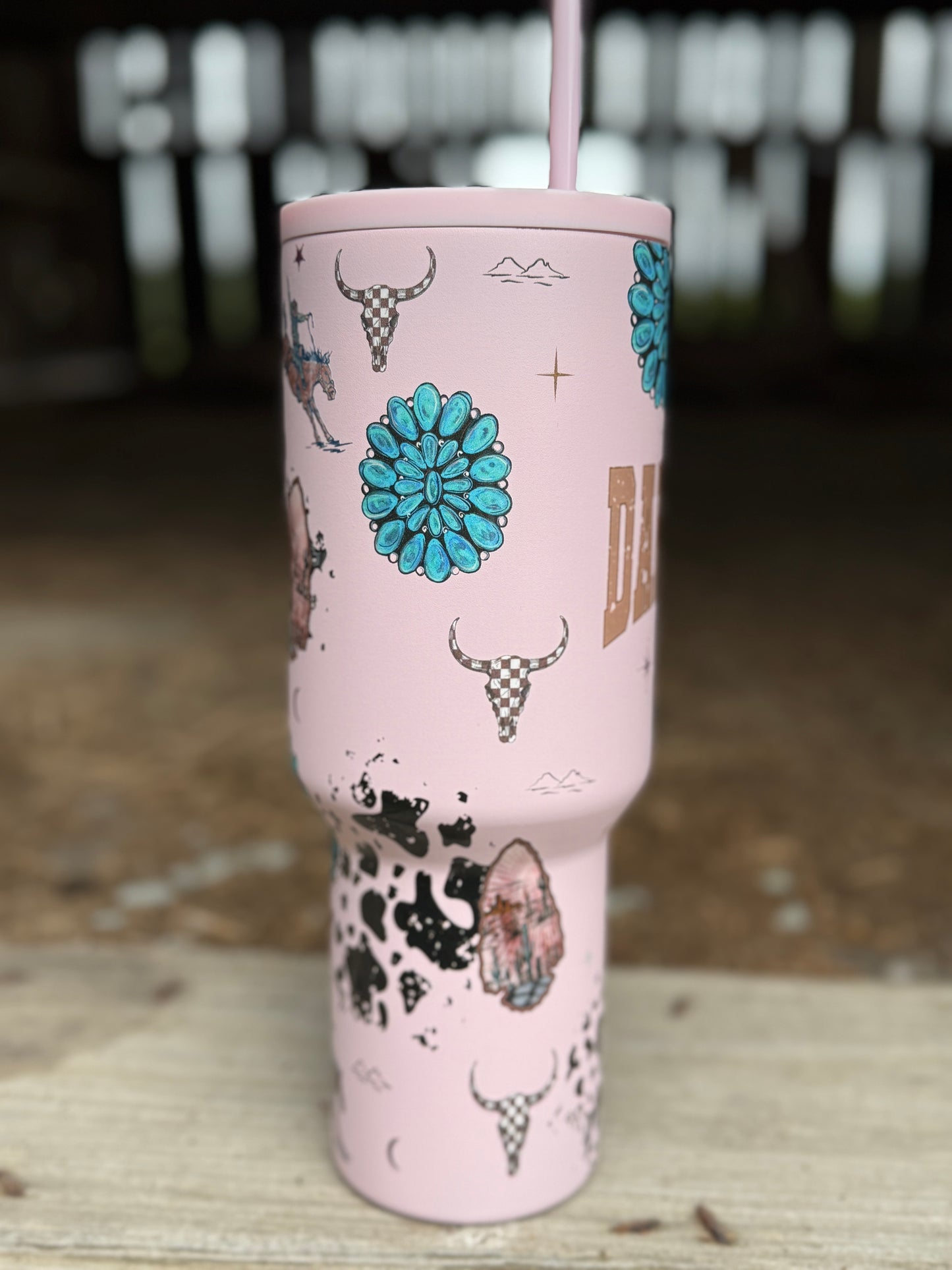 Pink Darlin’ Desert Drinker 40 oz Western Tumbler