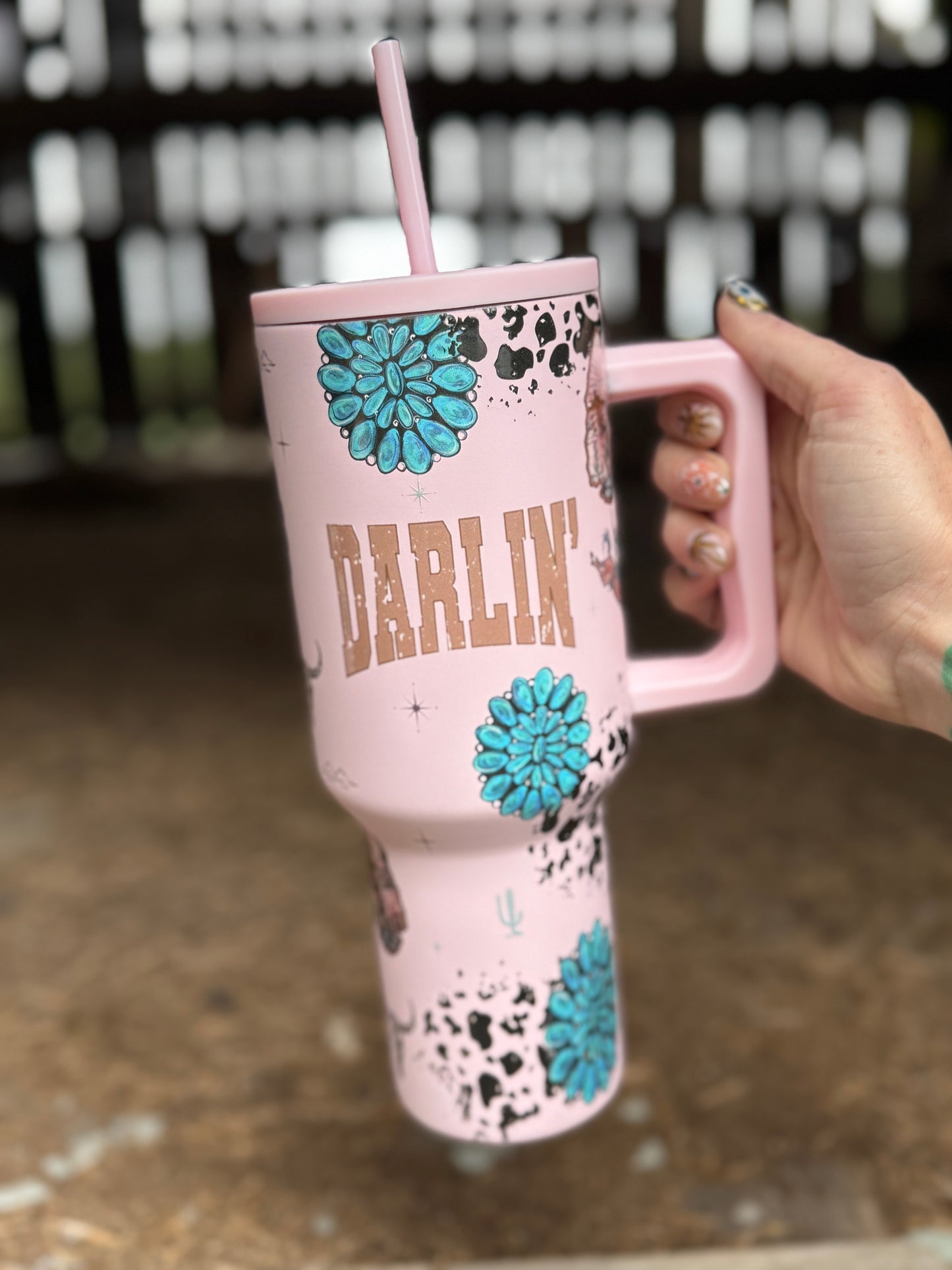 Pink Darlin’ Desert Drinker 40 oz Western Tumbler