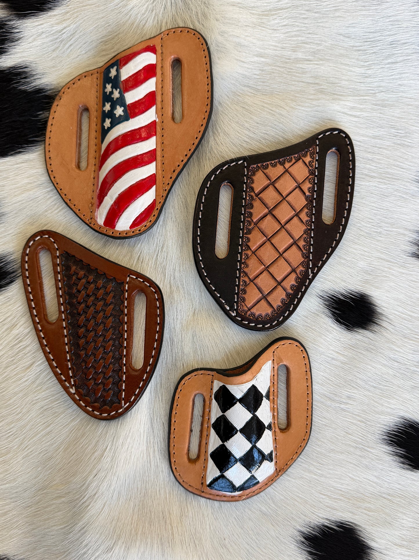 Genuine Hand-Tooled & Hand-Painted Leather Knife Sheath