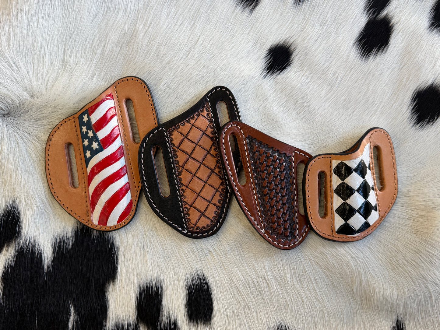 Genuine Hand-Tooled & Hand-Painted Leather Knife Sheath