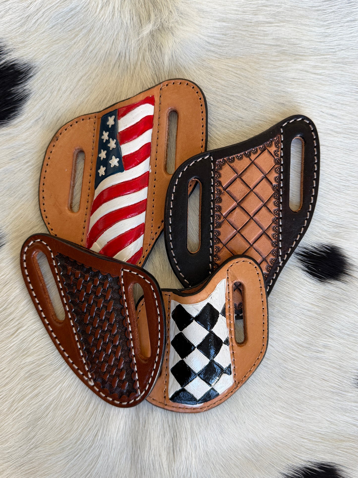 Genuine Hand-Tooled & Hand-Painted Leather Knife Sheath