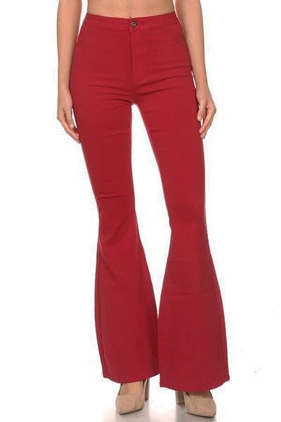 Burgundy Rodeo Flare Stretchy Jeans