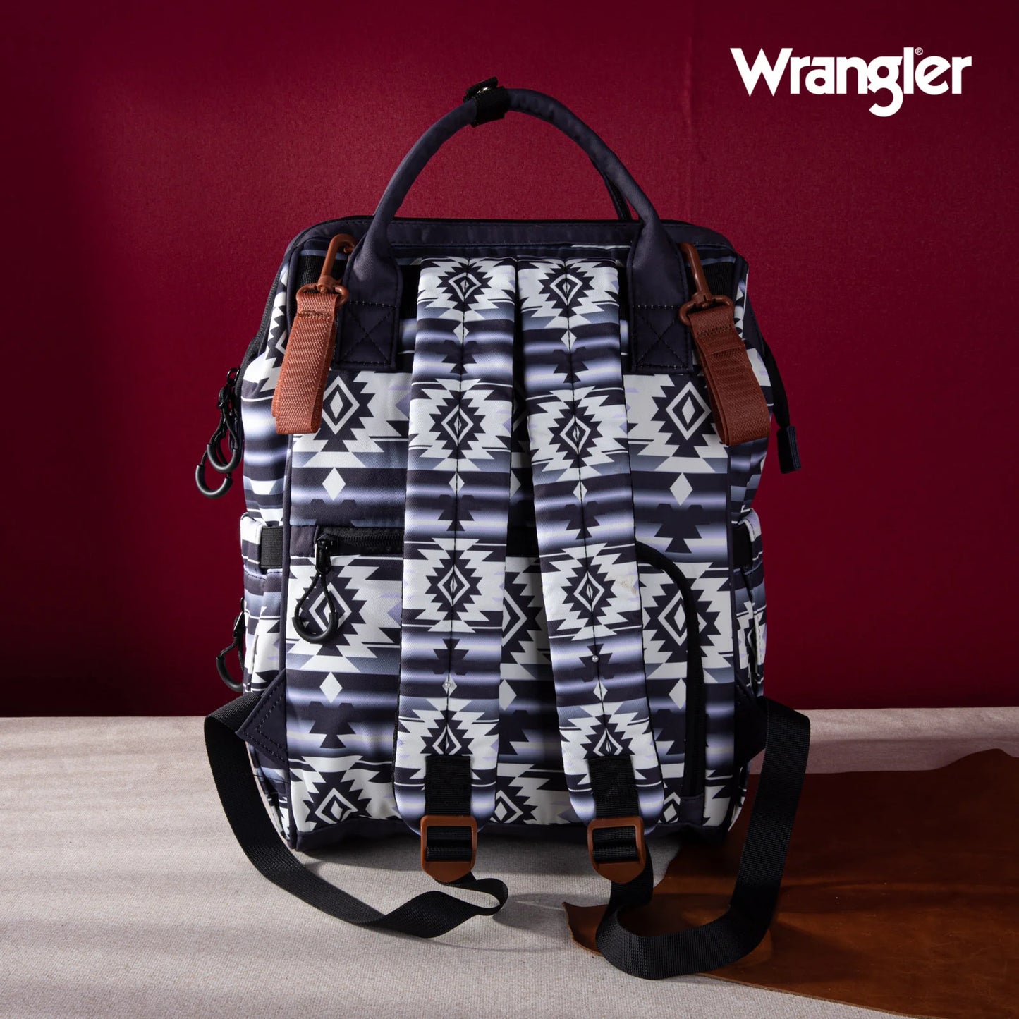 Wrangler Southwestern Pattern Dual Sided Print MultiFunction Backpack