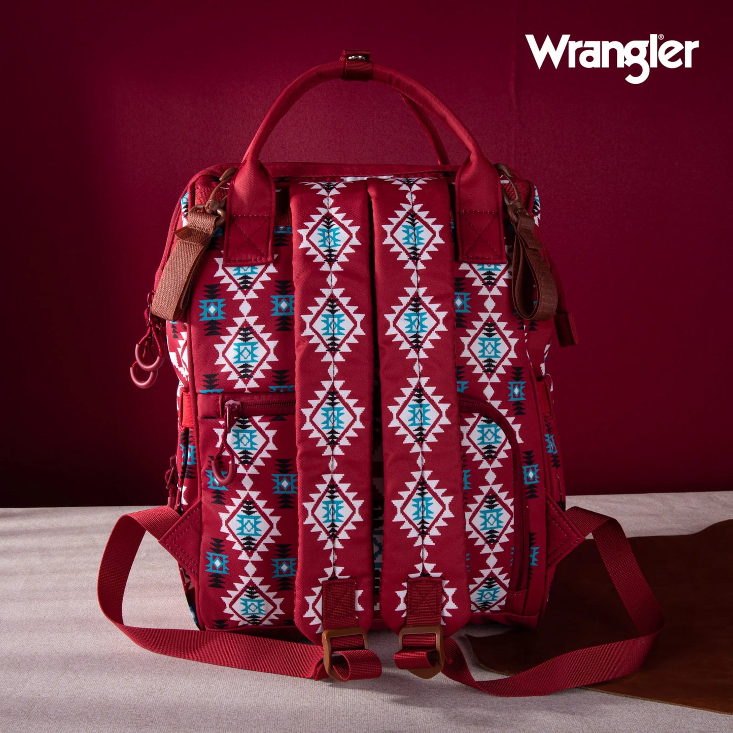 Wrangler Southwestern Pattern Dual Sided Print Multi-Function Backpack ...