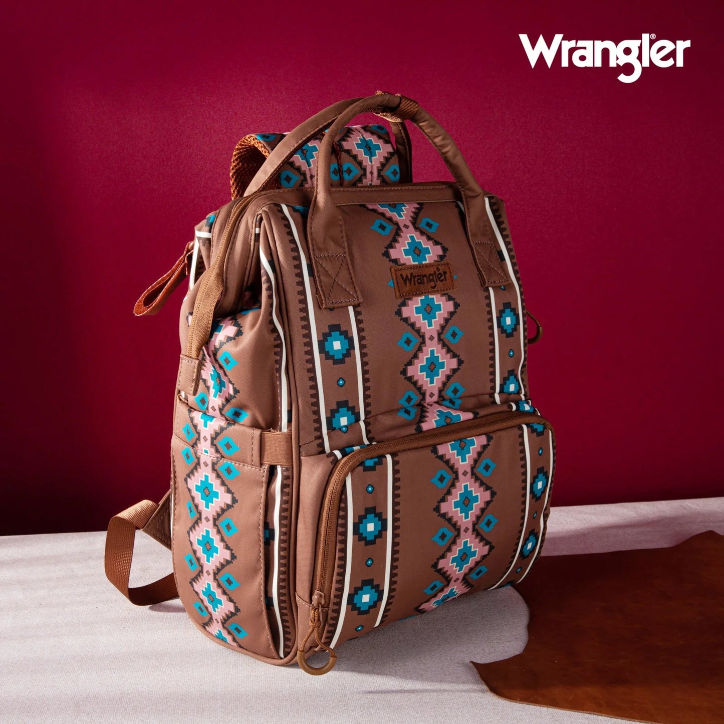 Wrangler Southwestern Pattern Dual Sided Print MultiFunction Backpack