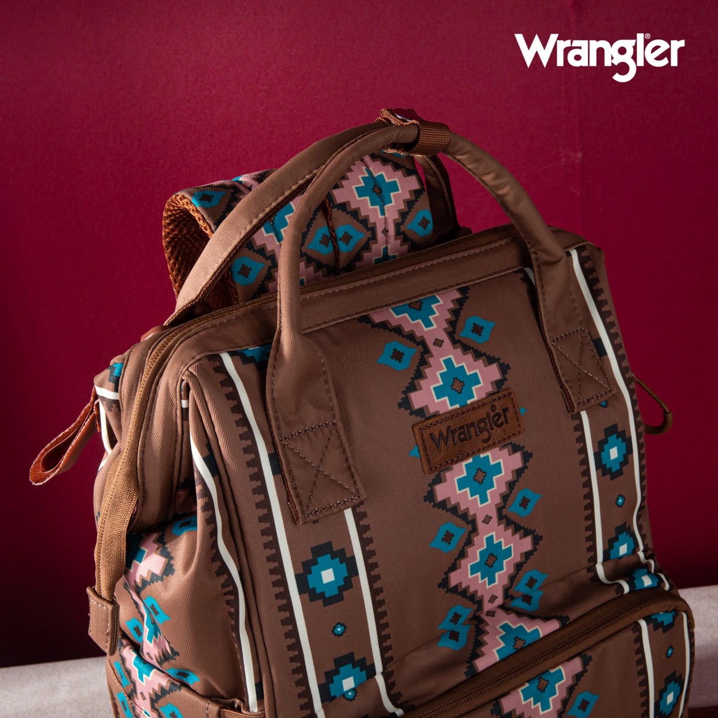 Wrangler Southwestern Pattern Dual Sided Print MultiFunction Backpack