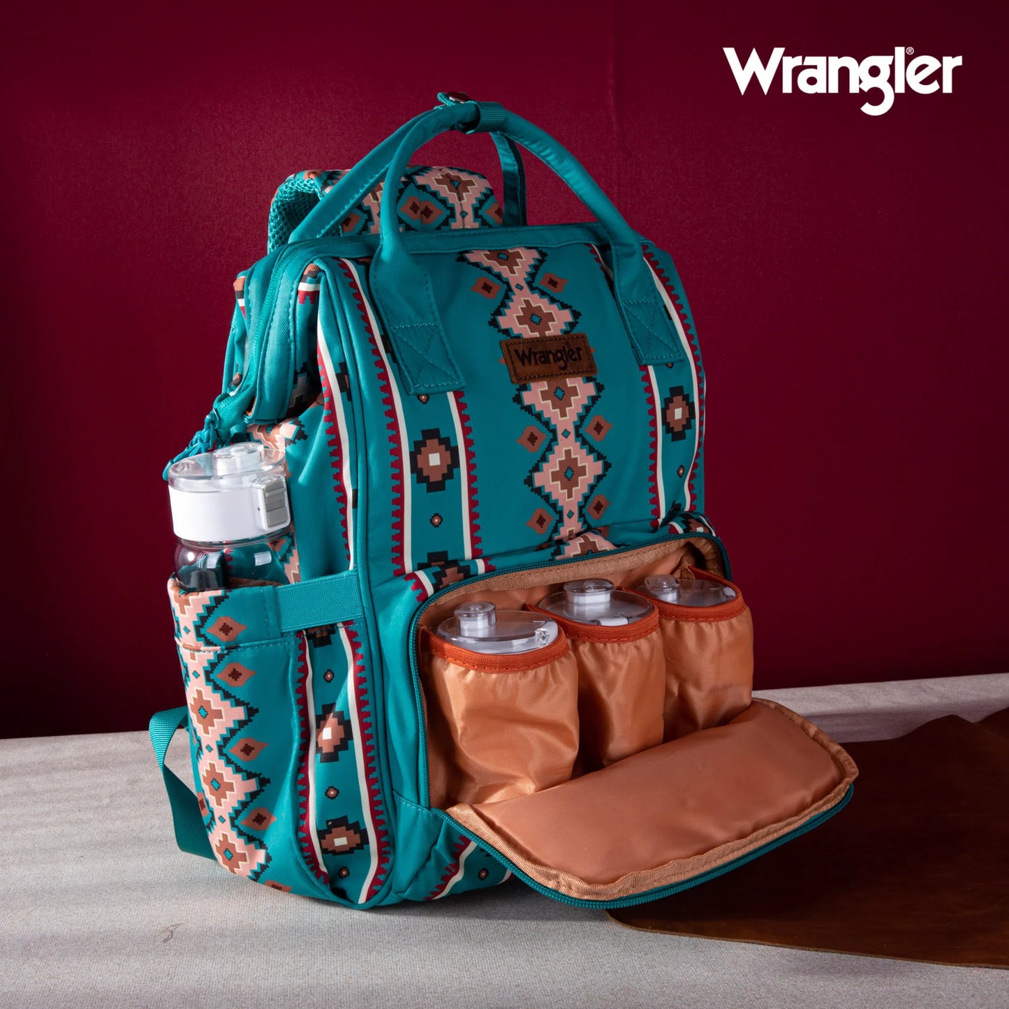 Wrangler Southwestern Pattern Dual Sided Print MultiFunction Backpack