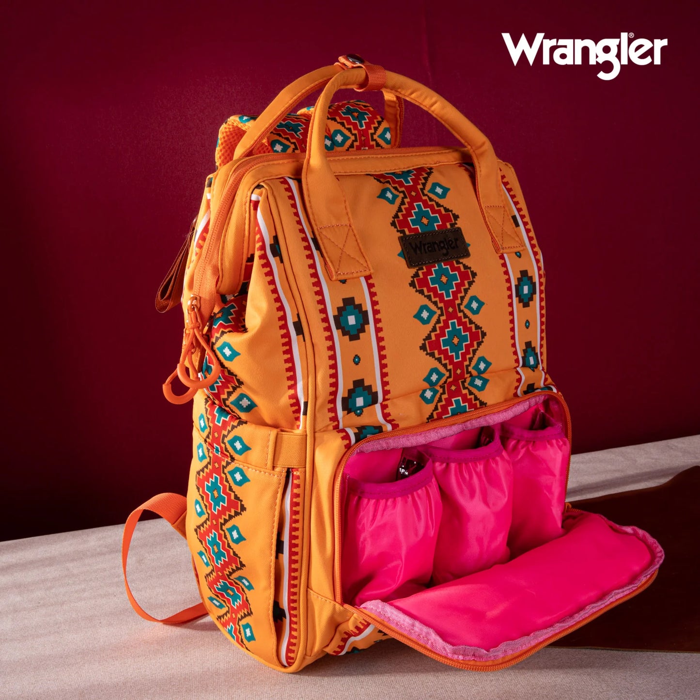 Wrangler Southwestern Pattern Dual Sided Print MultiFunction Backpack