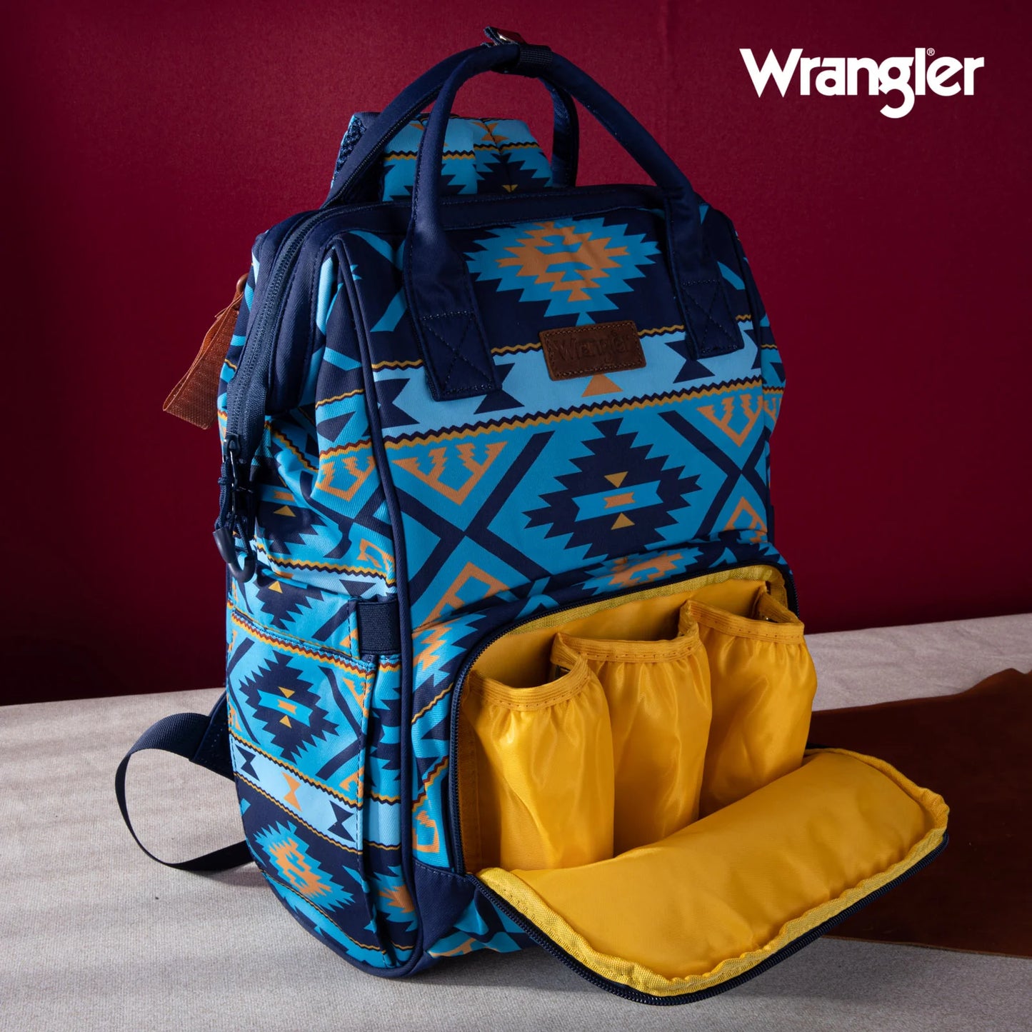 Wrangler Southwestern Pattern Dual Sided Print MultiFunction Backpack