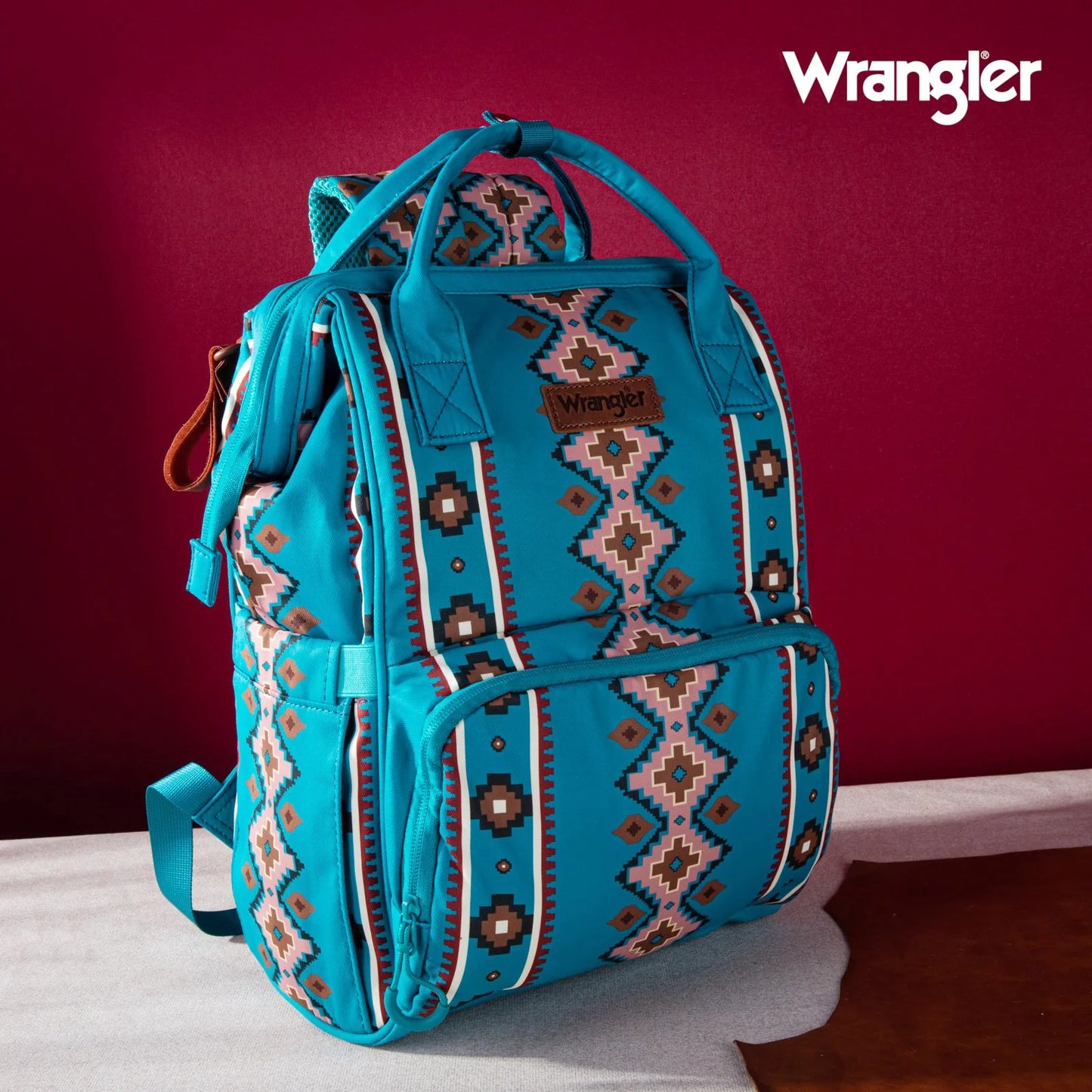 Wrangler Southwestern Pattern Dual Sided Print MultiFunction Backpack