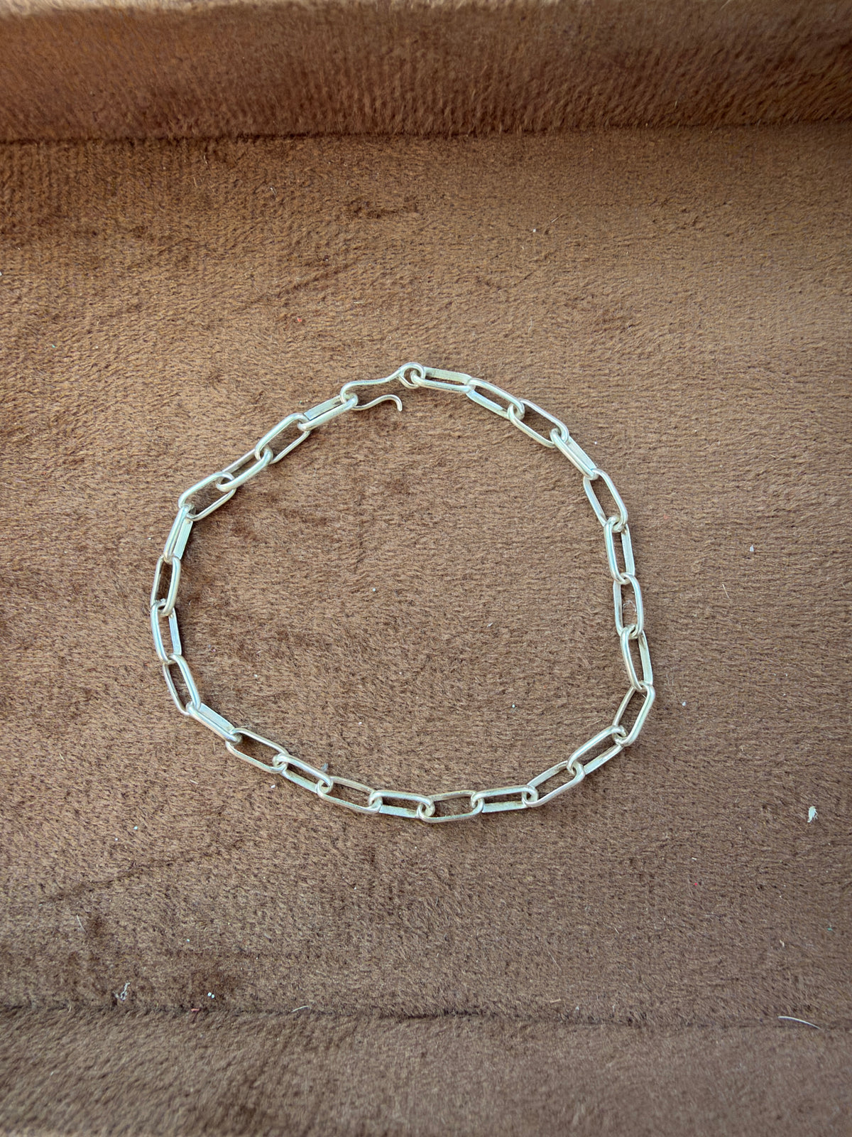 Sally Shurley Native-Made 925 Sterling Silver Paperclip Chain Bracelet | 8 Inches