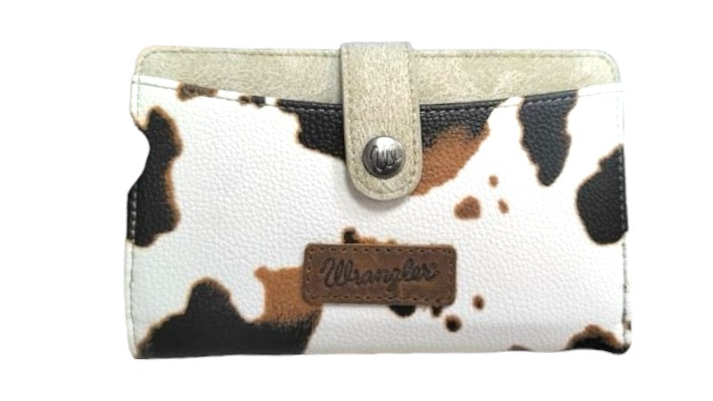 Wrangler Cow Print Snap Closure Wallet