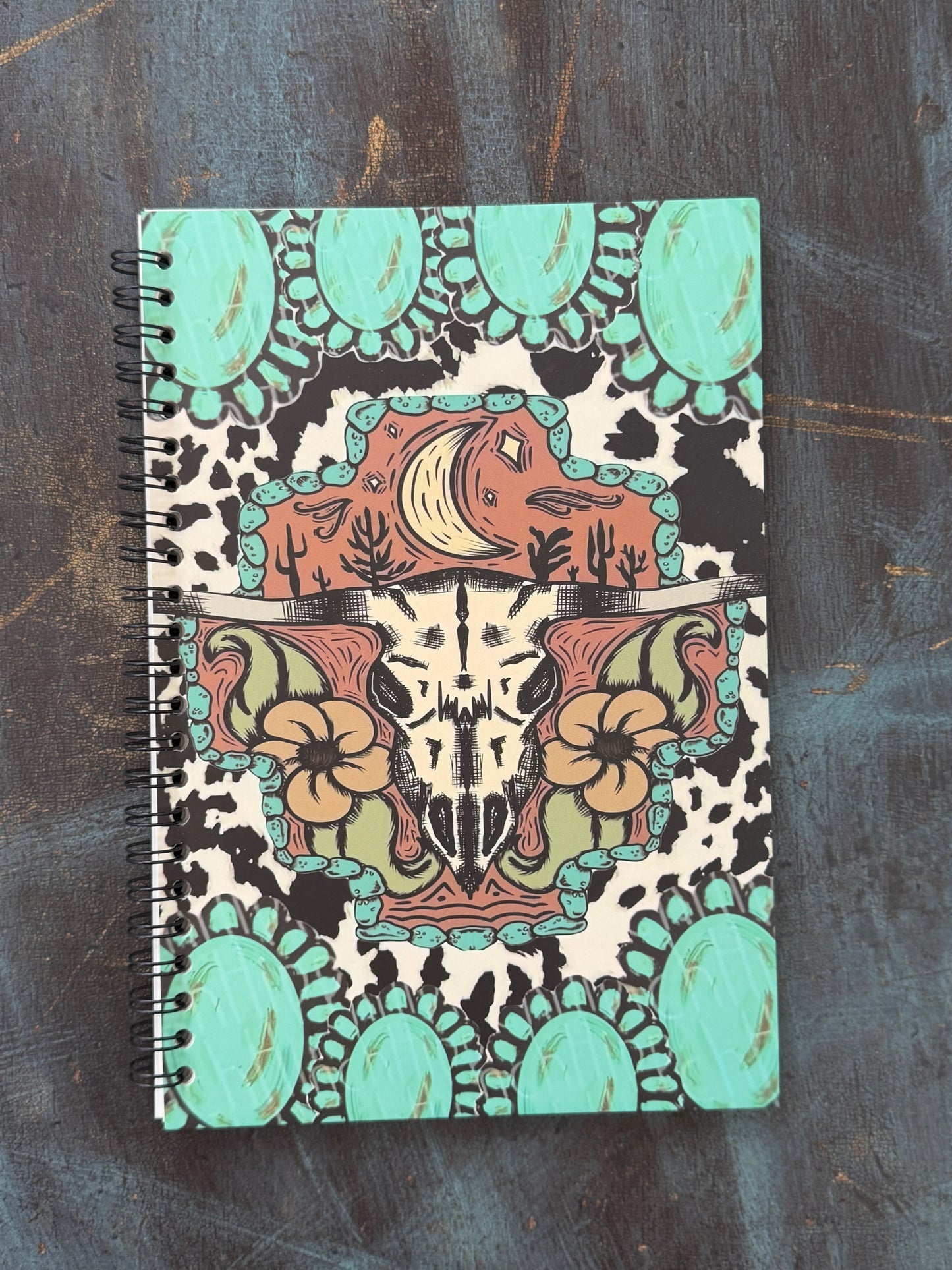 Turquoise Cowgirl Western Spiral Notebook