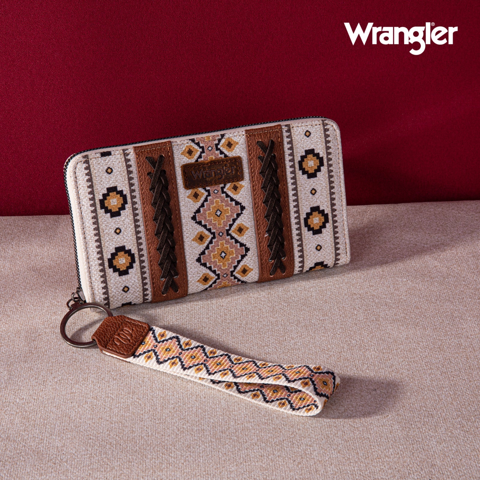 Wrangler Southwestern Pattern Canvas Wallet With Wristlet Strap – Dani ...