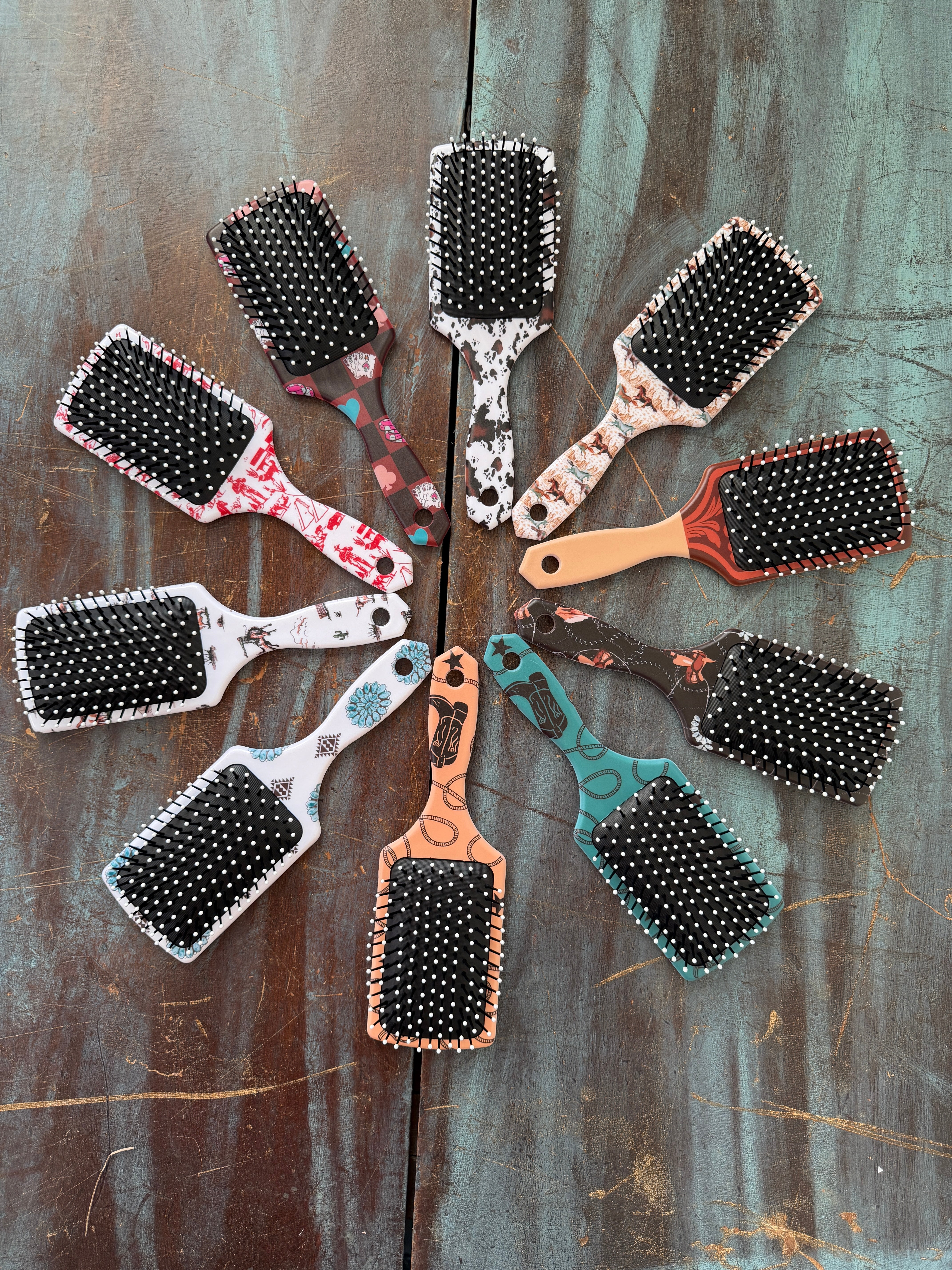 Western Printed Paddle Hair Brush – Dani Morgans