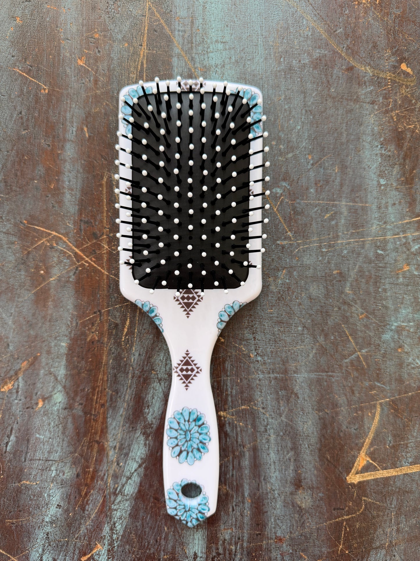 Western Printed Paddle Hair Brush