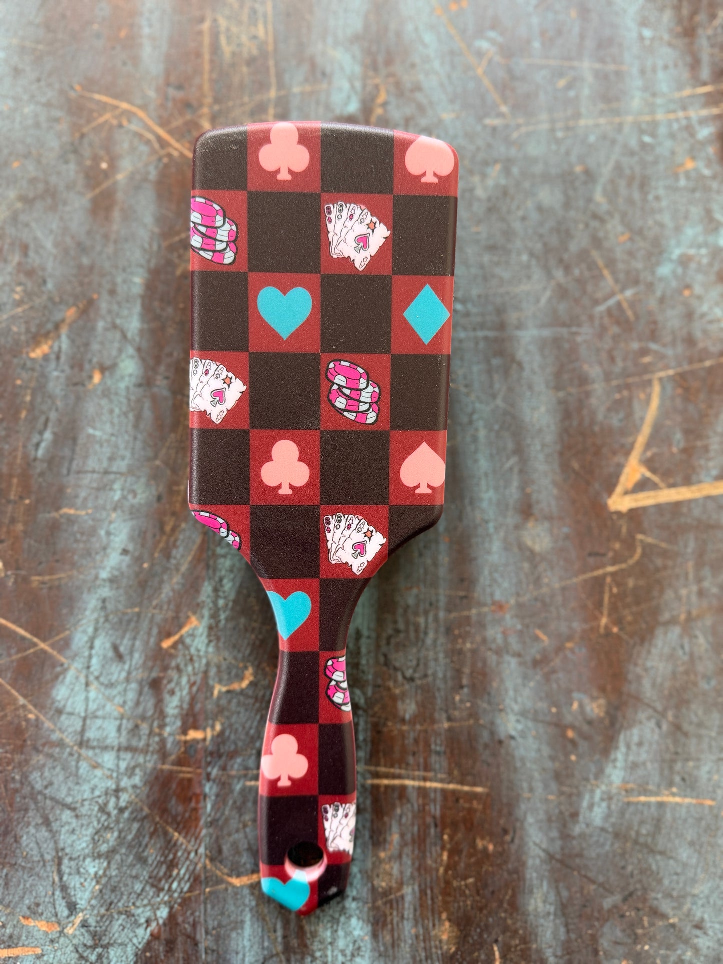 Western Printed Paddle Hair Brush