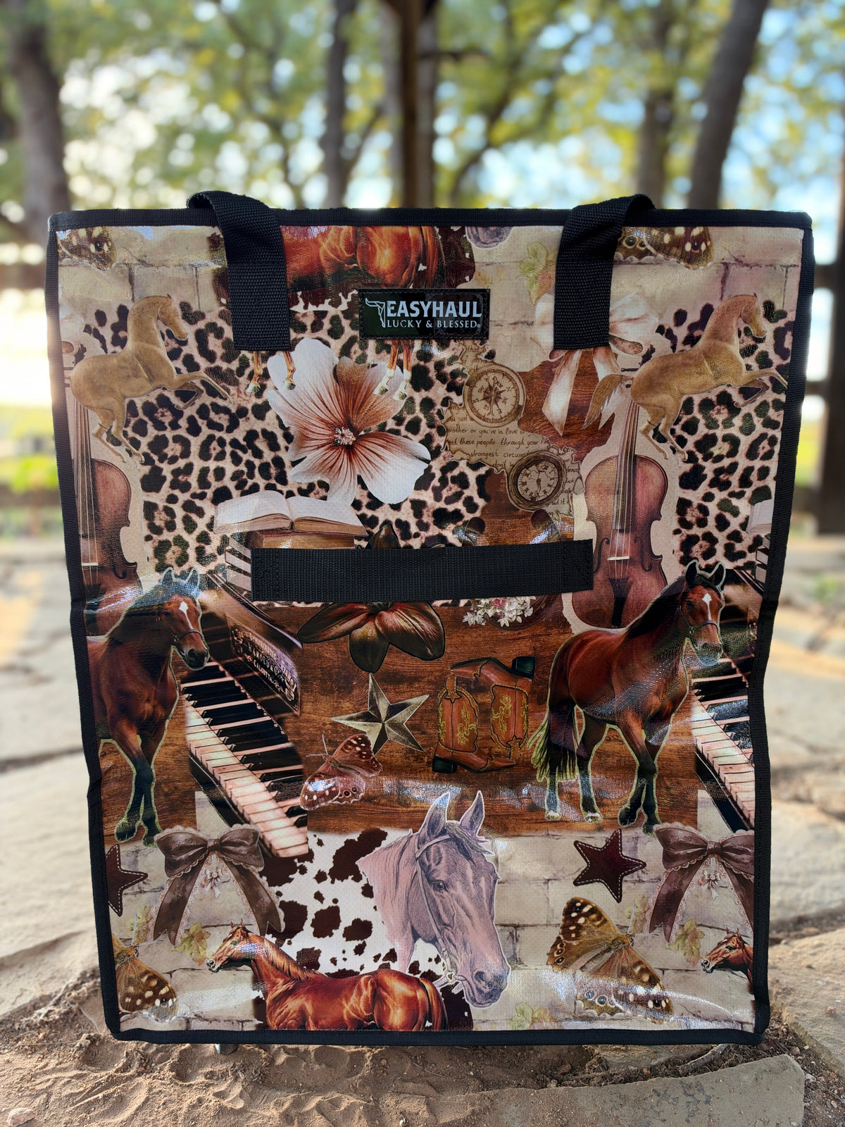 The Easy Haul Western Rolling Travel Bag – Large Leopard Horse
