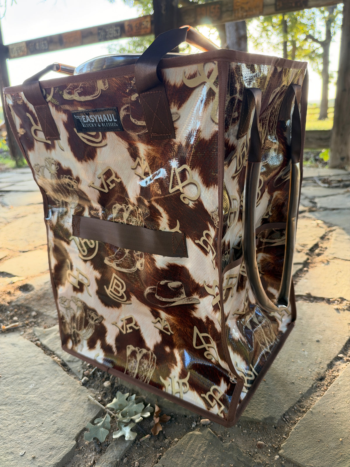 The Easy Haul Western Rolling Travel Bag – Medium Blue Cowboy