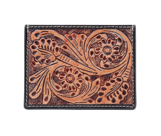 Leather Hand Tooled Credit Card Holder