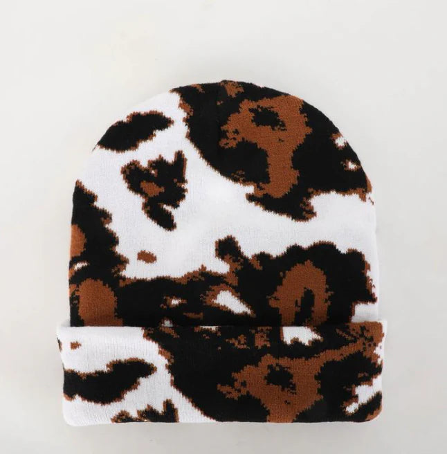 Cowprint Highland Cow Beanie