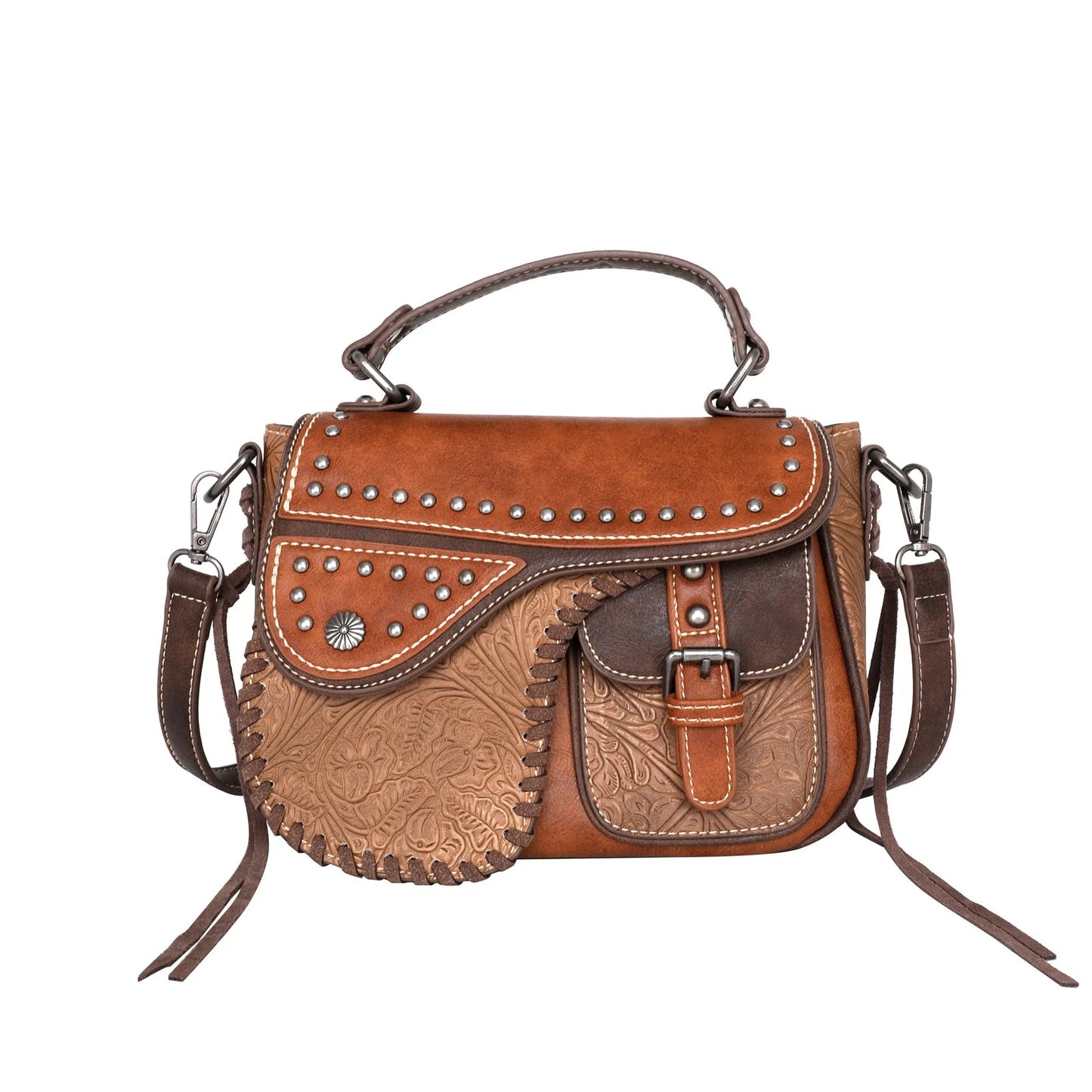 Montana West Embossed Collection Mini Satchel/Crossbody