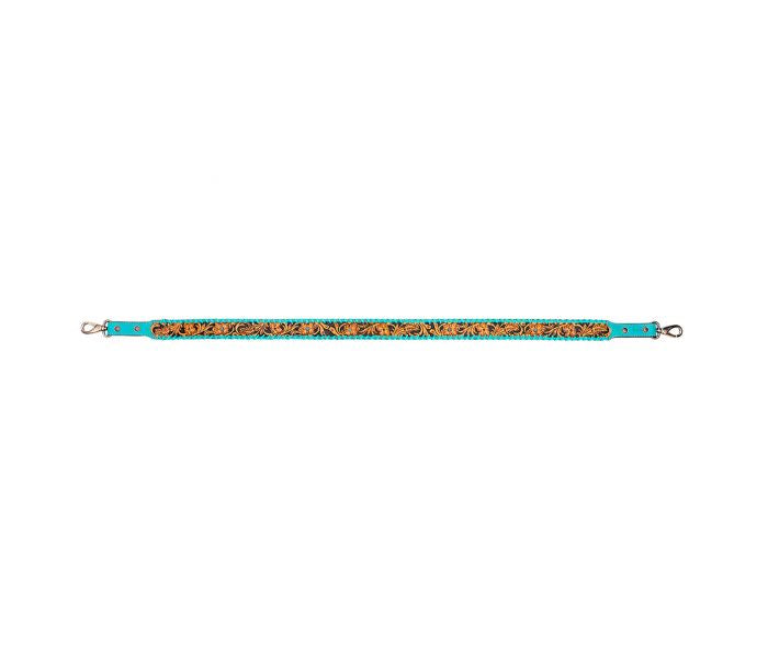 Turquoise Ridge Hand-tooled Leather Strap