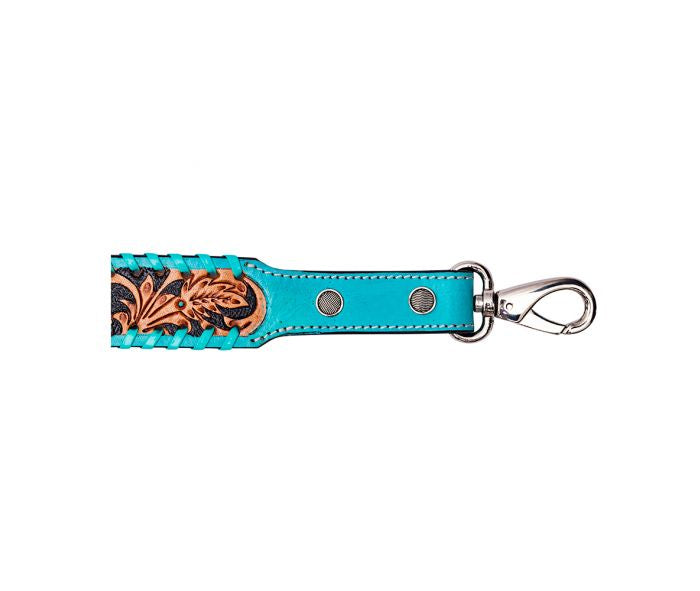 Turquoise Ridge Hand-tooled Leather Strap