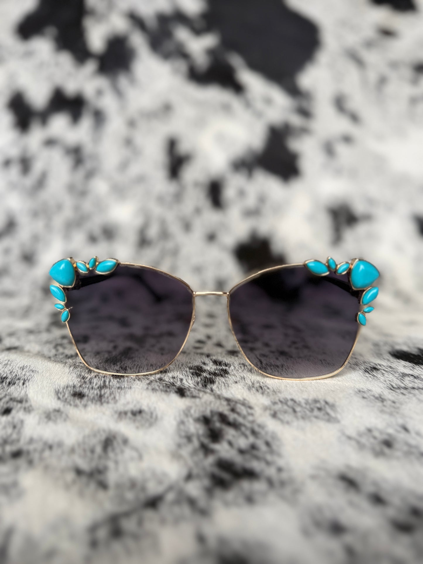 Boujee Babe Turquoise Beaded Sunglasses