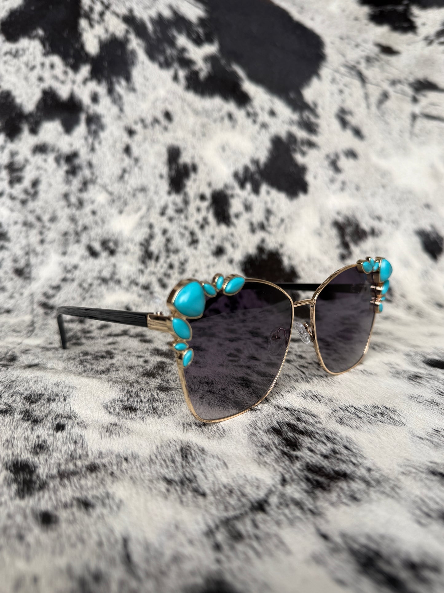 Boujee Babe Turquoise Beaded Sunglasses