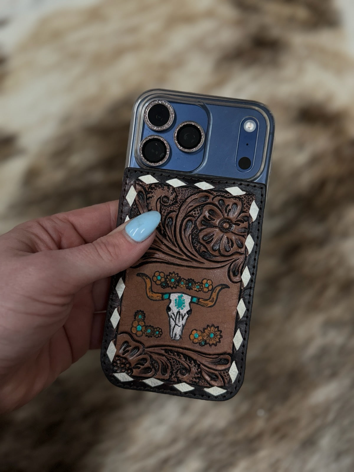 Leather Tooled Iphone 17 Case