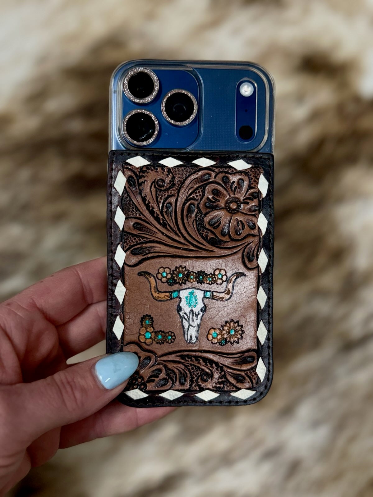 Leather Tooled Iphone 17 Case