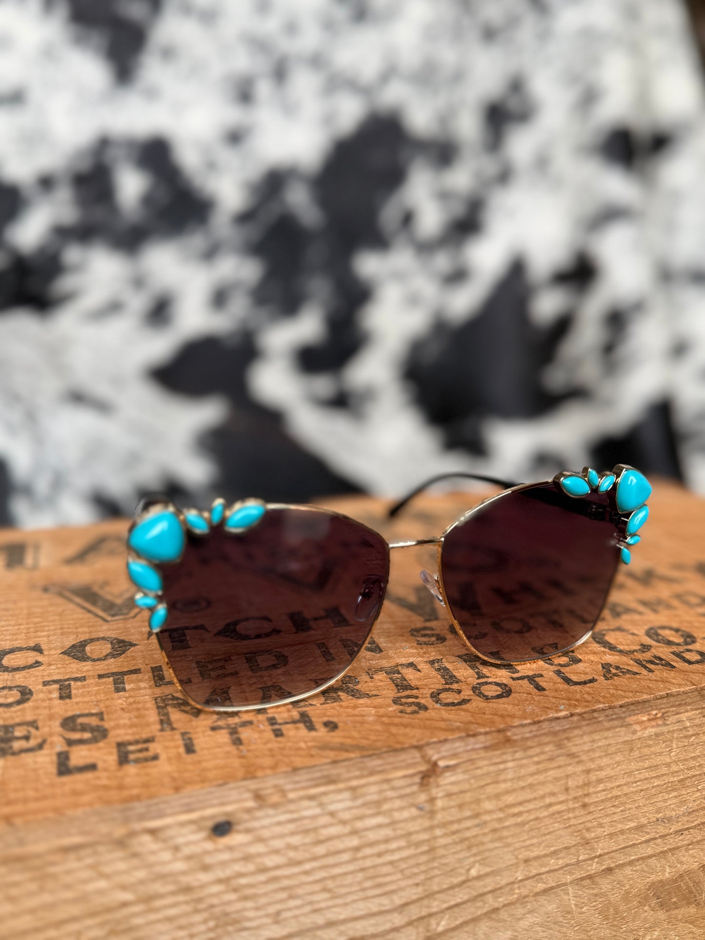 Boujee Babe Turquoise Beaded Sunglasses