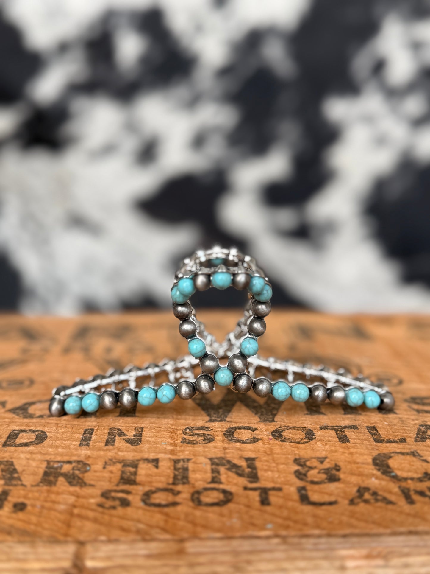 Turquoise Beaded Hair Clips