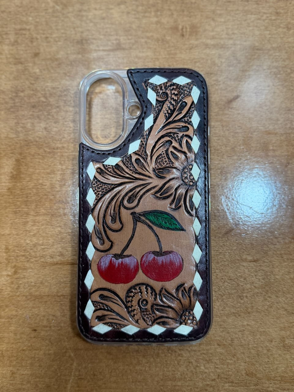 Leather Tooled Iphone 17 Case