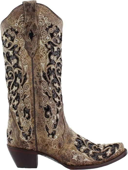 Corral Snip Toe Embroidered Black Detailed Boots