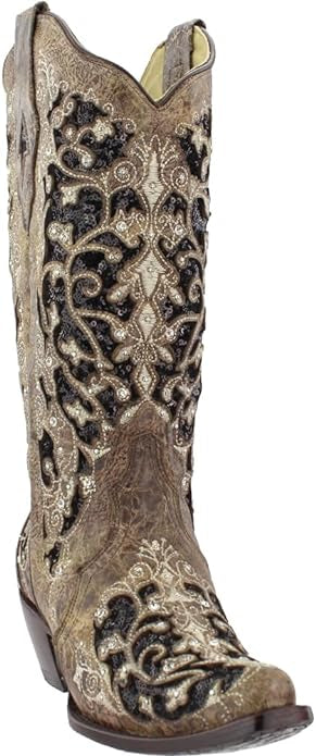 Corral Snip Toe Embroidered Black Detailed Boots