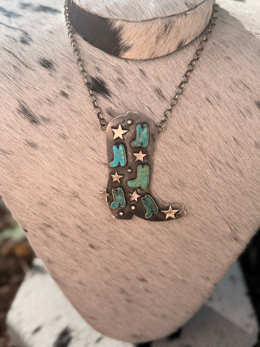 Livingston Turquoise Small Boot Necklace