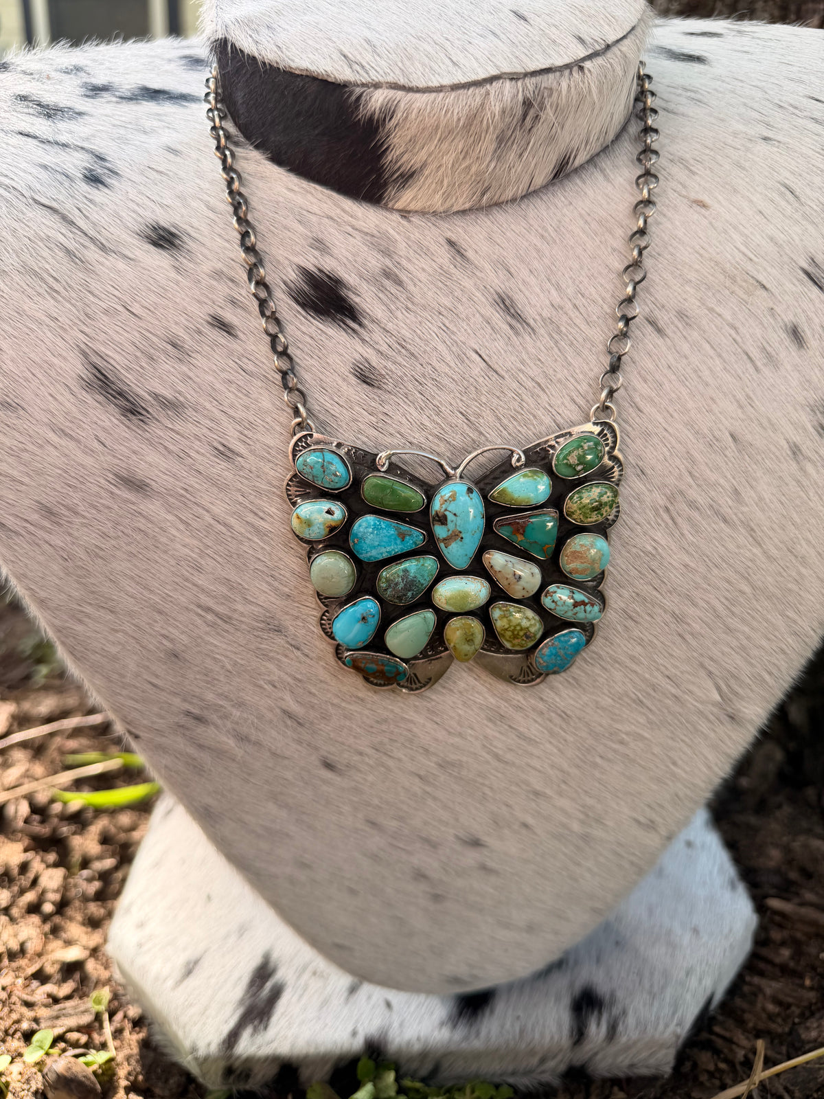 Emer Thompson Cluster Stone Butterfly Necklace