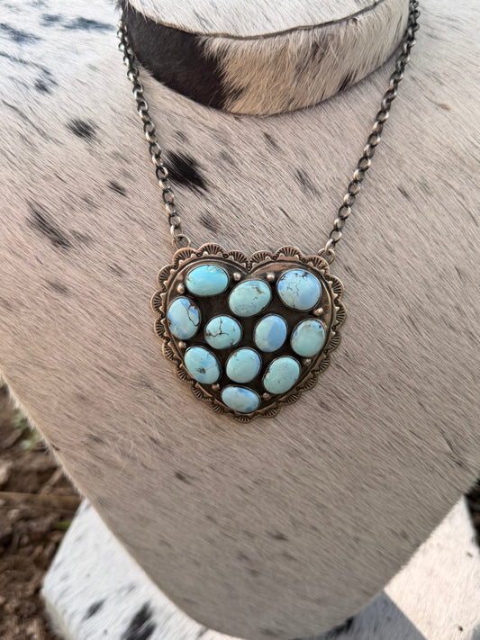 Charles Johnson Golden Hills Heart Cluster Necklace