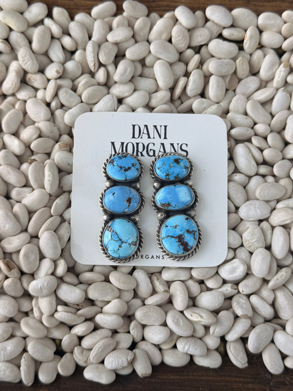 TS Golden Hills 3 Stone Dangle Earrings