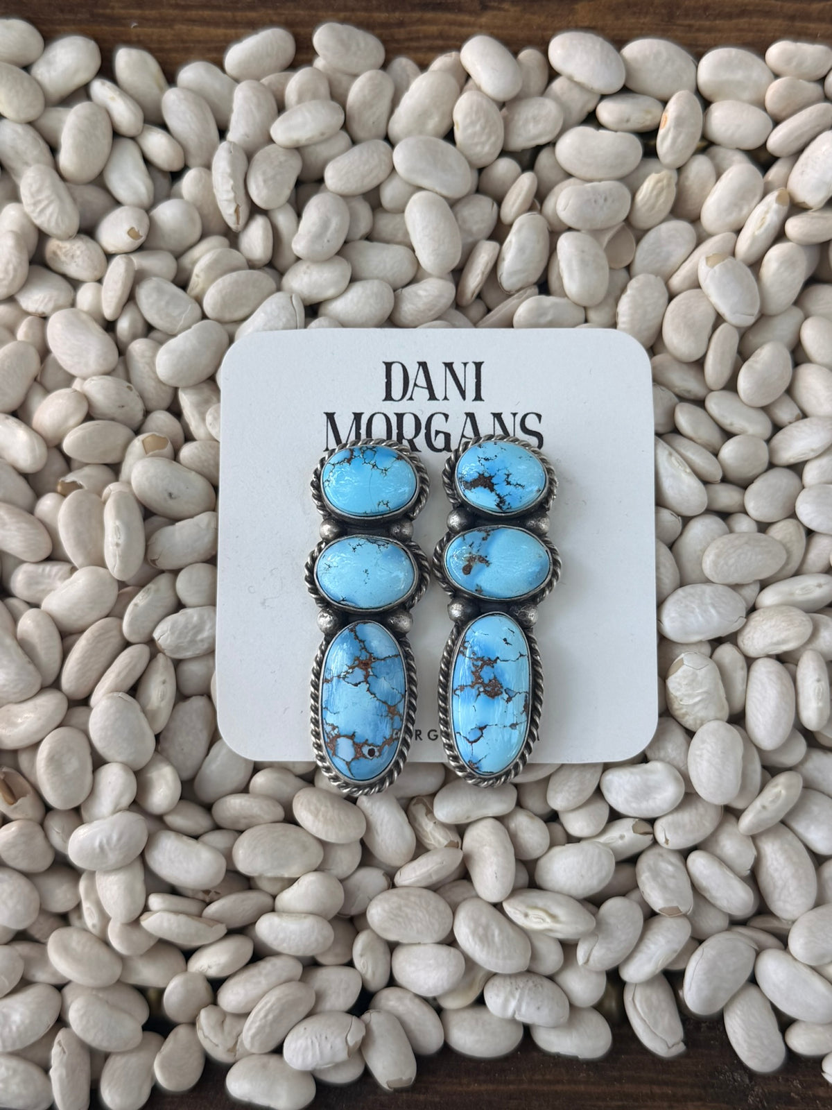 TS Golden Hills 3 Stone Dangle Earrings