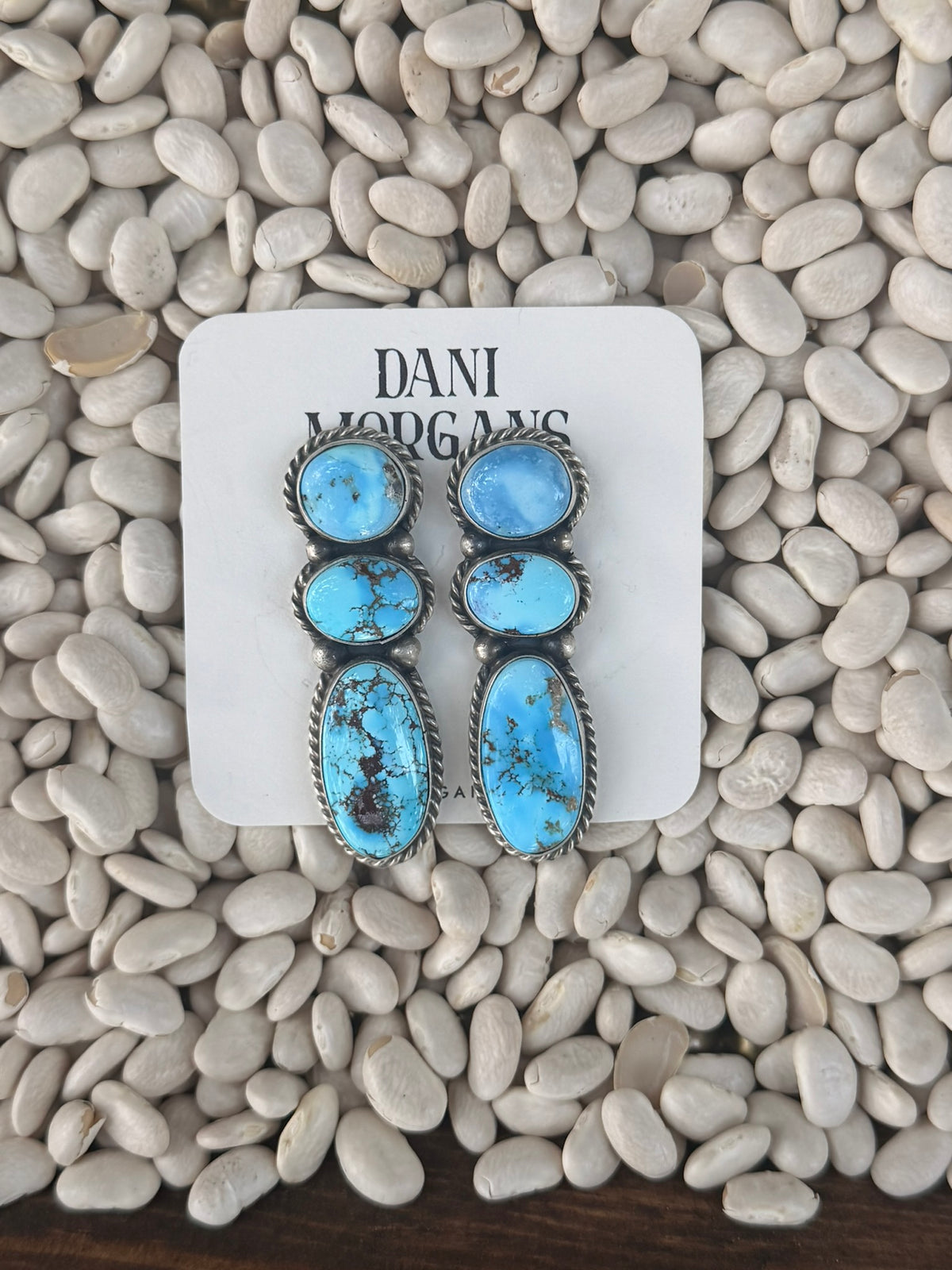 TS Golden Hills 3 Stone Dangle Earrings