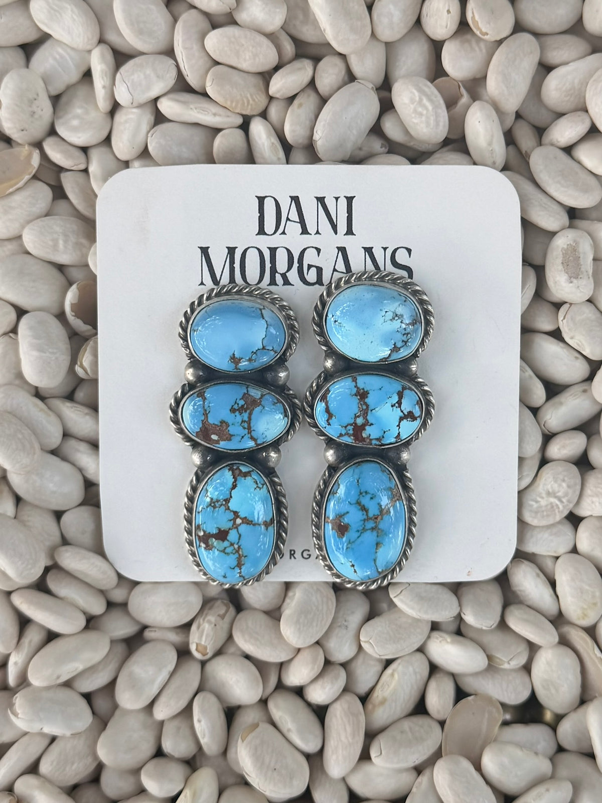 TS Golden Hills 3 Stone Dangle Earrings