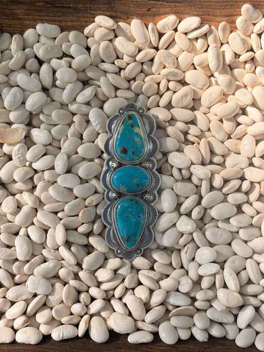 Randy Boyd Sterling Silver Adjustable 3 Stone Ring