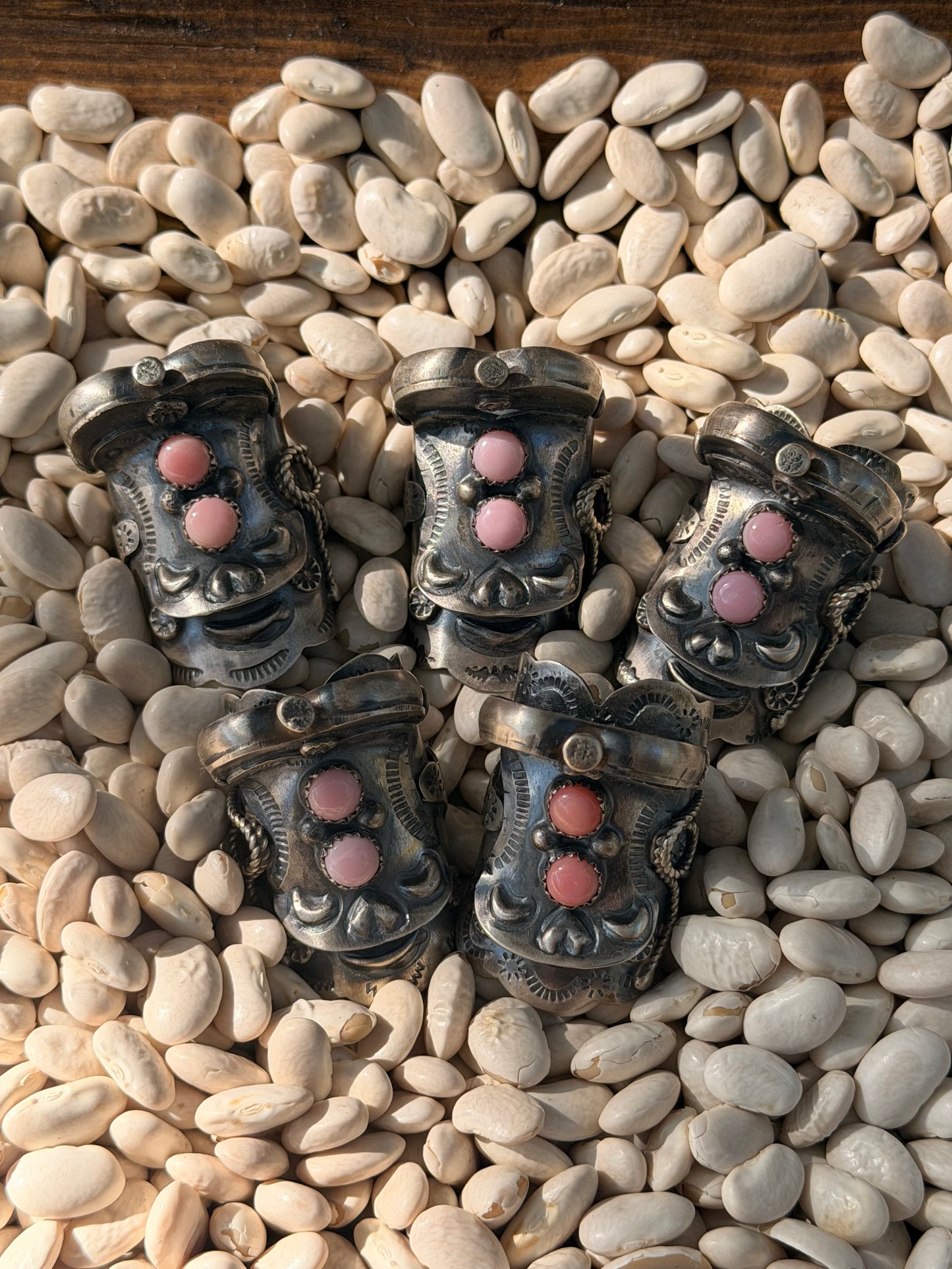 Tim Yazzie Pink Couch SIZED Saddle Rings