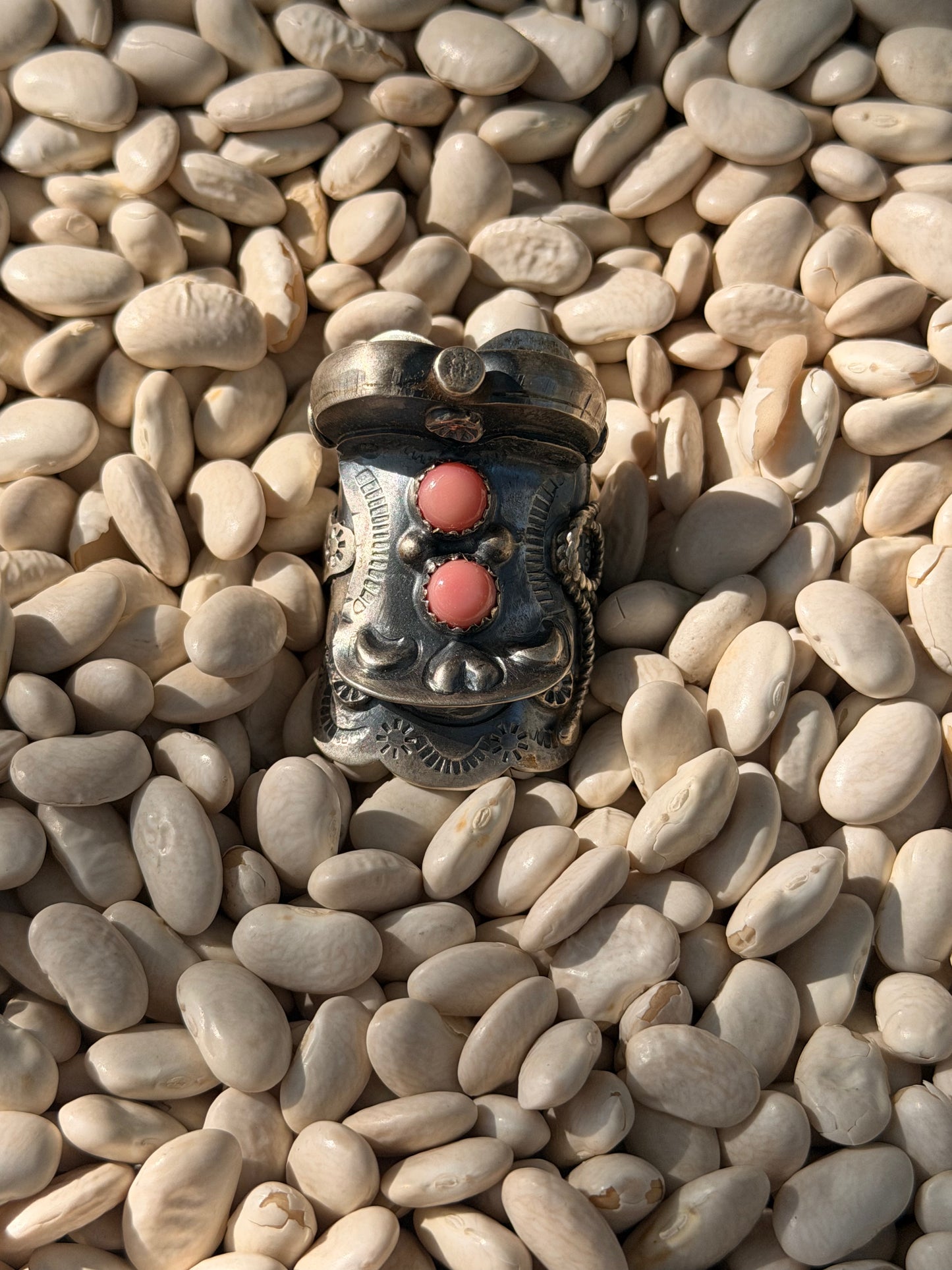Tim Yazzie Pink Couch SIZED Saddle Rings