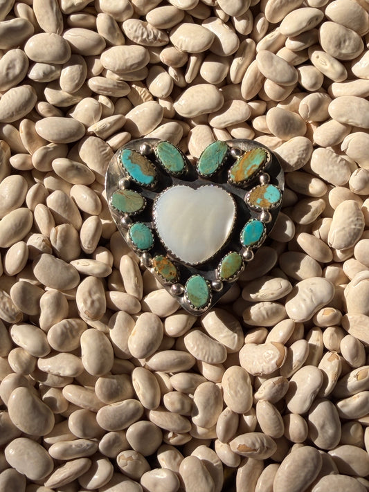 Jacqueline Silver Sterling Silver Heart Shape Size 7.5 Ring
