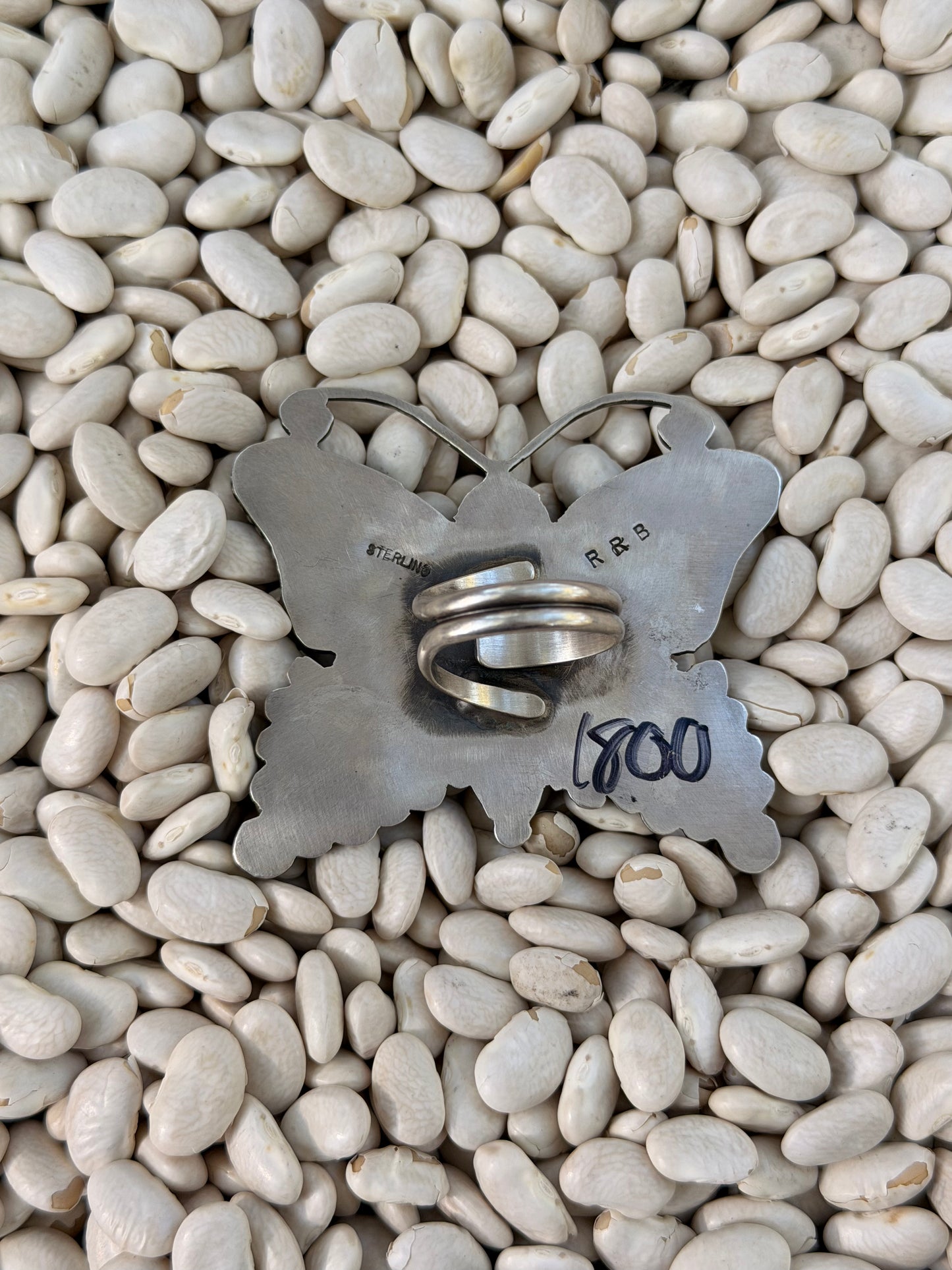 R.R.B Butterfly Sterling Silver Adjustable Ring