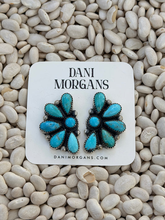T. Smith | Kingman Turquoise Half Cluster Stud Earrings